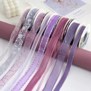 Purple bouquet ribbons