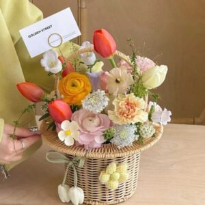 Flower Wicker Basket