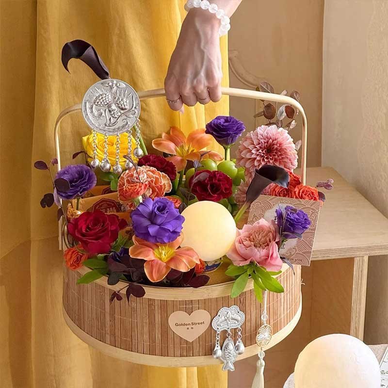 Bamboo woven flower basket - Image 2