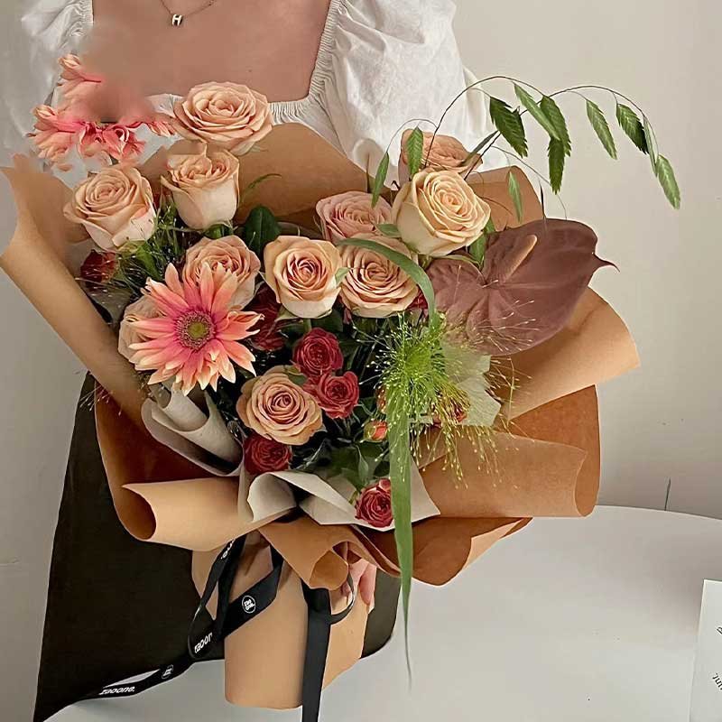 Brown floral paper - Image 4