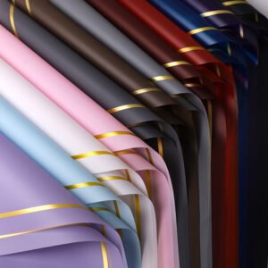 Flower Wrapping Paper with Pure Color